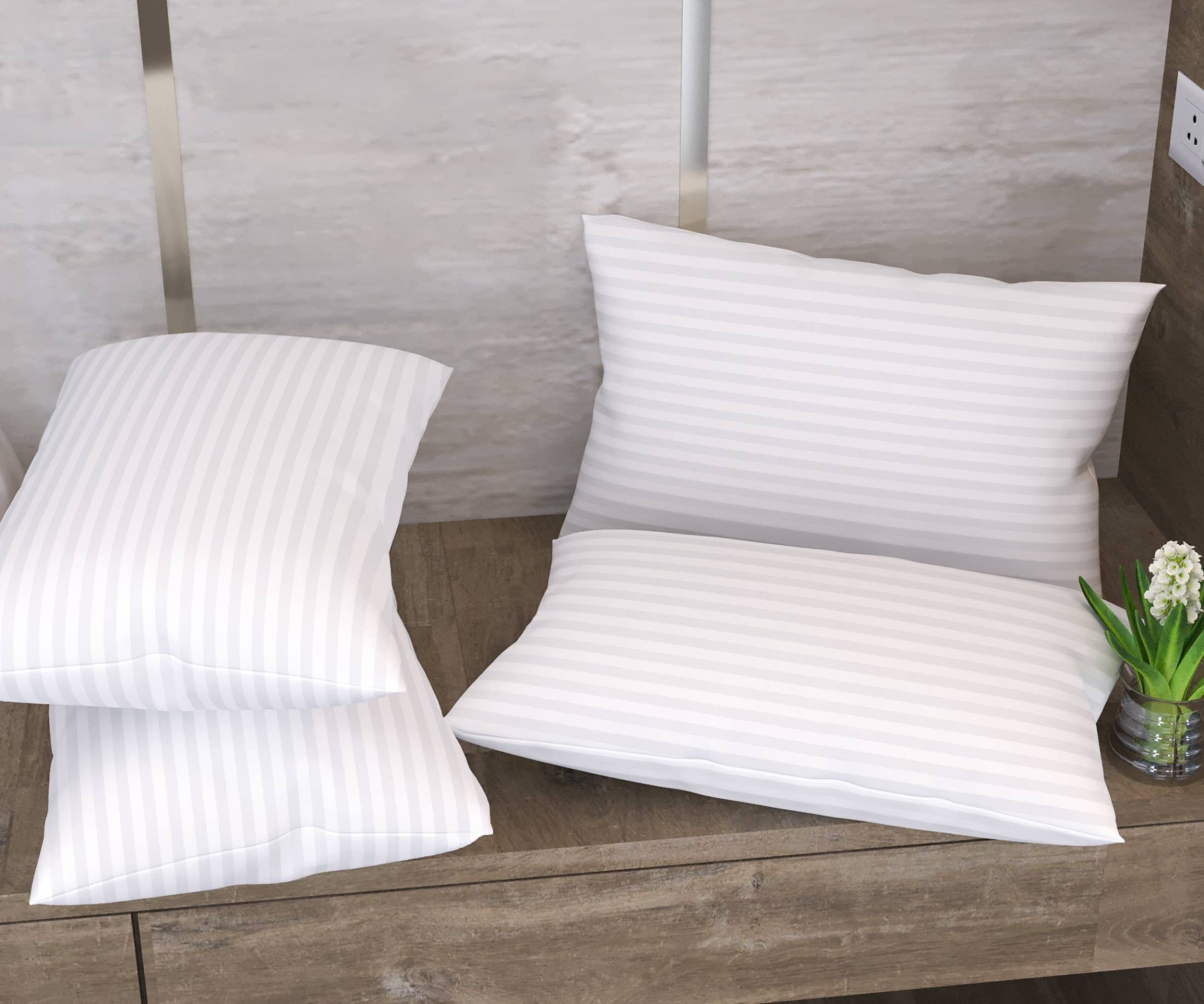 Microfibre Stripes Sleeping Pillow Pack of 4-image-17