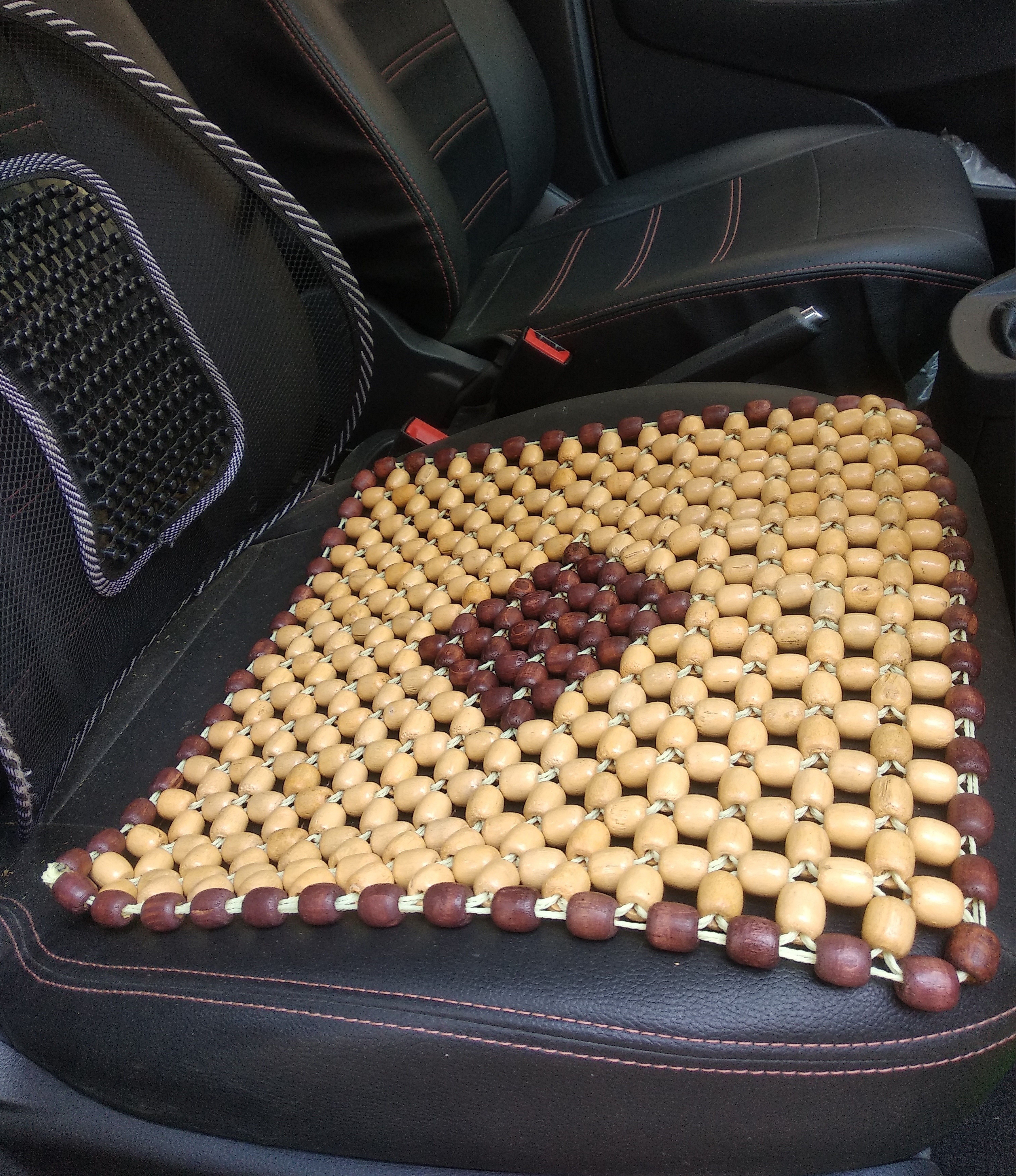 Wooden Bead Seating Pad ForVolkswagen, Mahindra, Maruti Suzuki, Hyundai, Toyota, Ford, Tata, Honda, Jeep Swift Dzire, Alto, i10 Active, Bolero, Ciaz, Universal For Car
