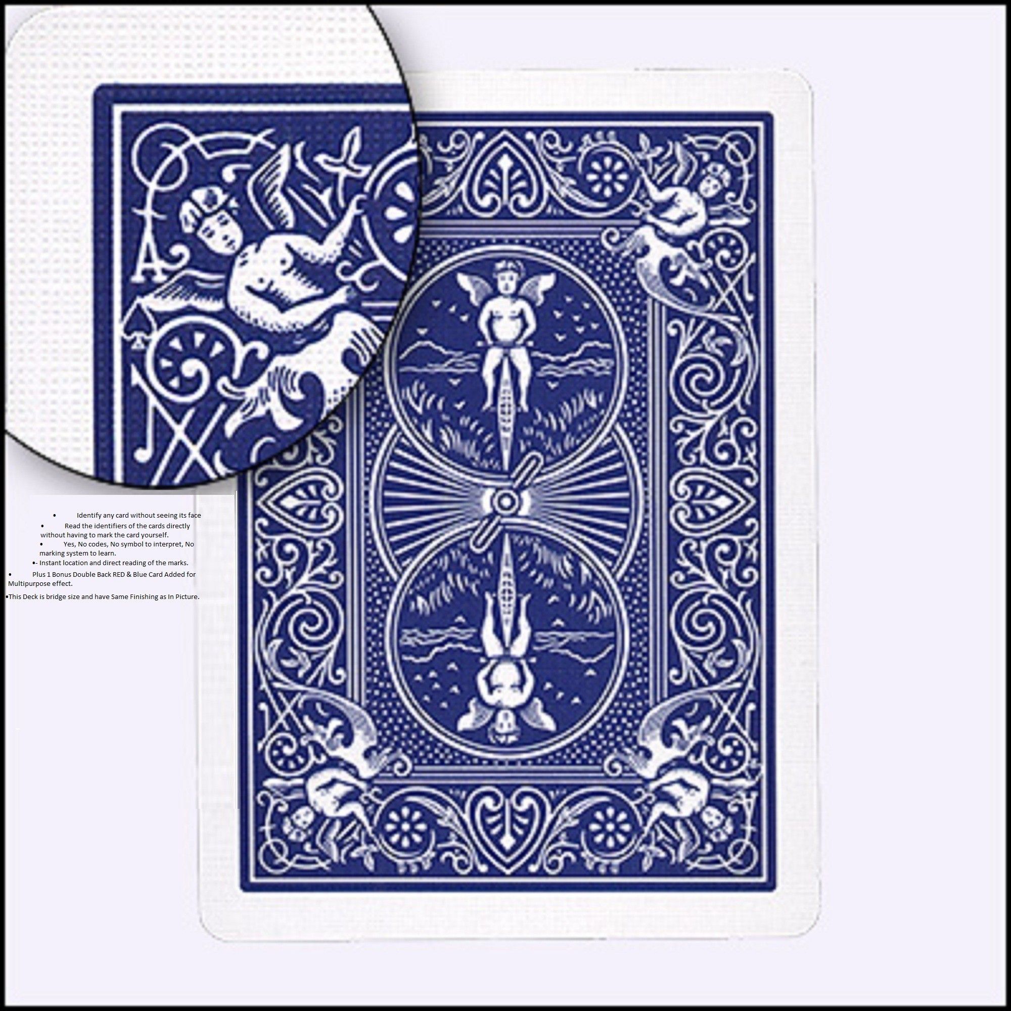 Marked Card (Blue Back Bicycle Design) Cheating Playing Cards magic