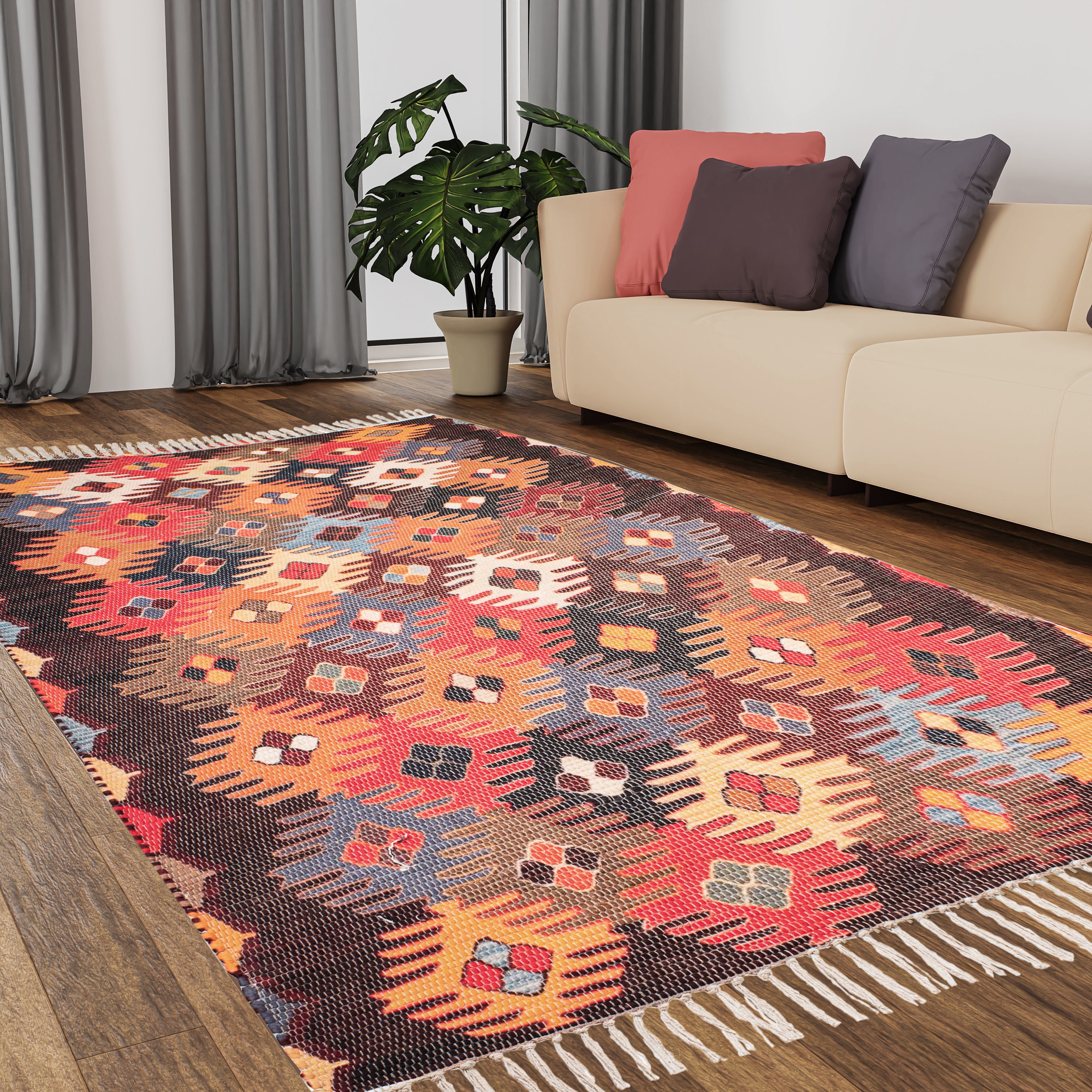 Multicolor Cotton Carpet-image-35
