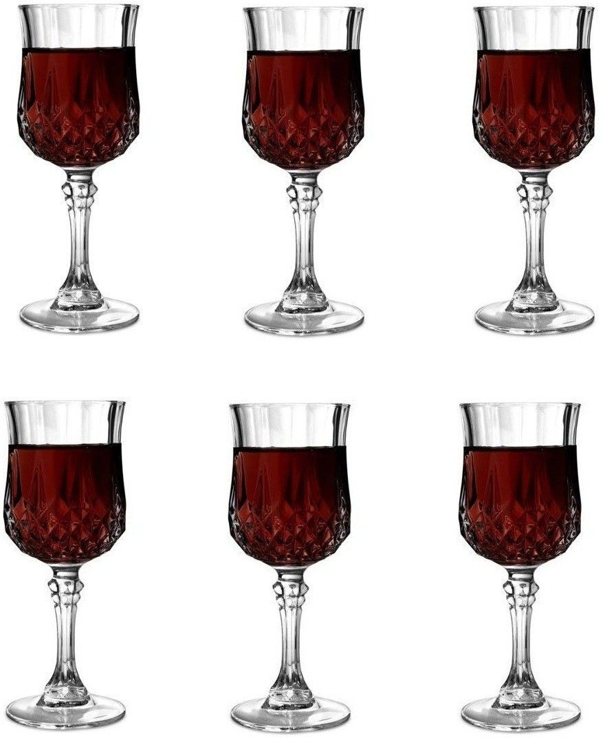 jinstar (Pack of 6) 1 6 250ML DIAMOND WINE GLASS Glass Set Wine Glass-picture-26