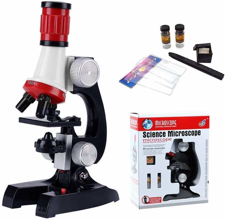 Science Microscope, Educational Toy Real Working Microscope for Kids Microscope Refined Scientific Instruments Kit (Multicolor)