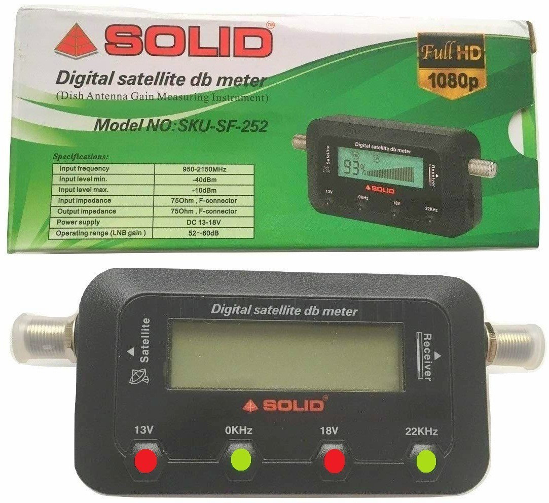 balrama Signal Quality Meter Pointer Inline Gain Tool Solid SF-252 Digital Satellite dB Meter Dish Antenna Gain Measuring Instrument Dish Antenna Satellite Finder Digital Satellite dB Meter Dish Antenna Gain Measuring Instrument Satellite Finder with LCD Screen Suitable for All DTH Dish TVs Non-magnetic Electronic Level image 1