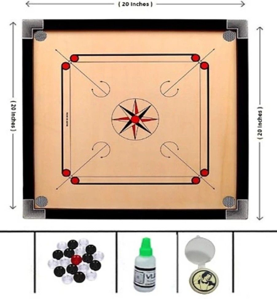 SE CARROM GLOSS FINISH SMALL 20 INCH CARROM BOARD WITH SPECIAL COINS , STRIKER 20 inch Carrom Board-image-47