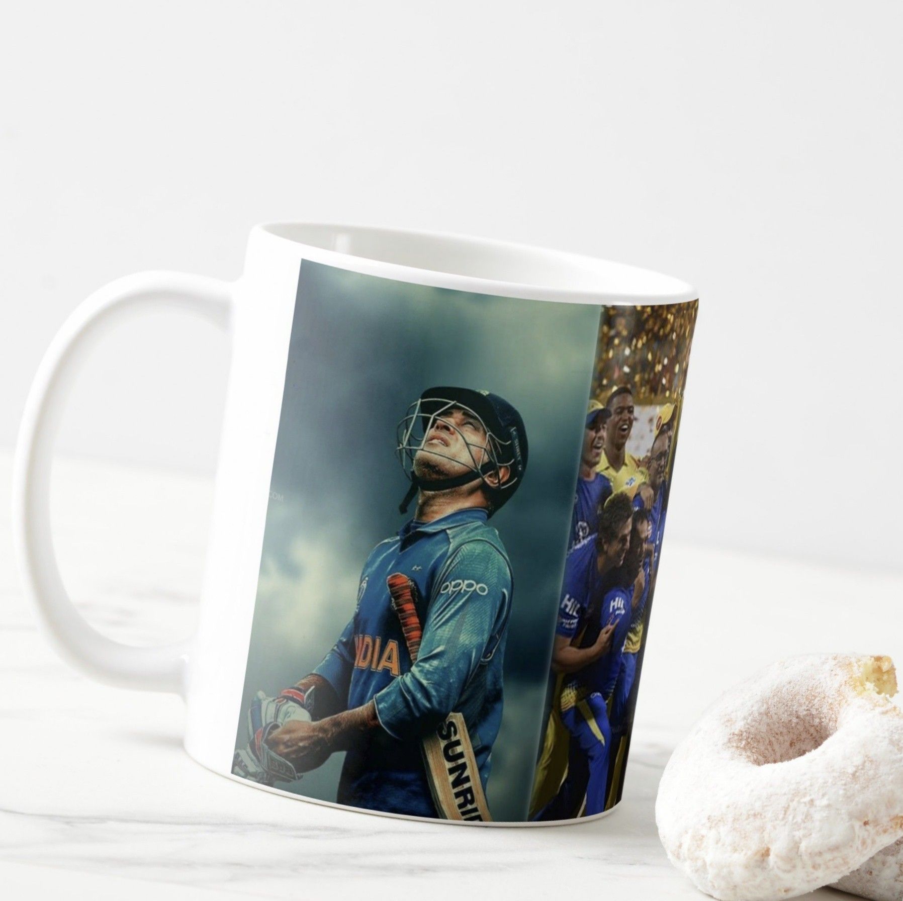 " csk winning moment with dhoni" White Ceramic with Handle-Perfect Gift to Anyone On Any Occasion | Coffee & Tea Cup | Pack of 1 Ceramic Coffee Mug-image-4