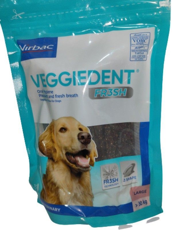 Virbac VEGGIEDENT Fresh oral Hygiene vegetable chews for dogs, Large, more than 30 kg Vegetable Dog Chew-picture-22