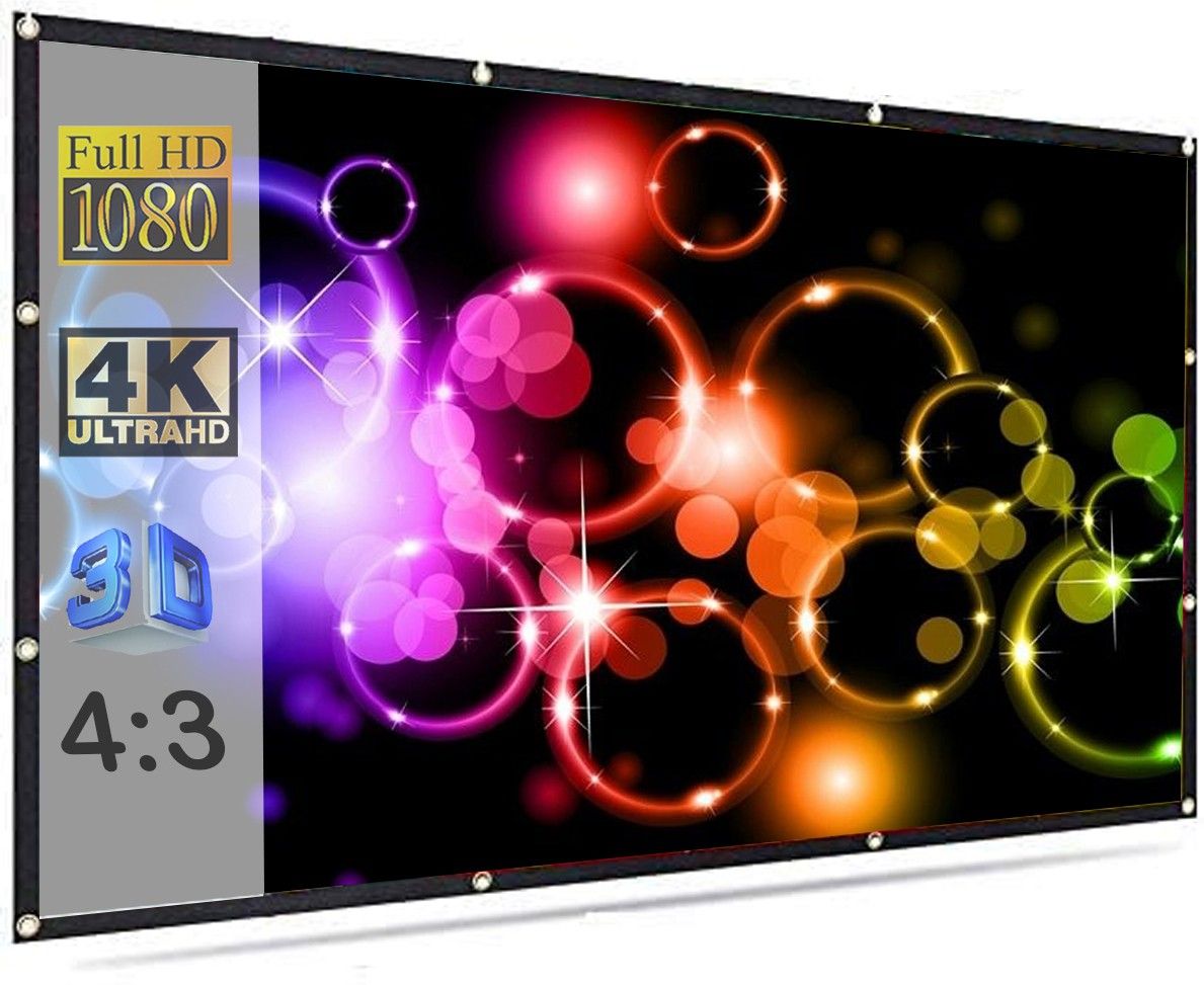 Moiz 100" Inch Projector Screen (Foldable) 7 x 5 Feet 4:3 Ratio 3D UHD Supported Design 125 Projector Screen (Width 213 cm x 152 cm Height)-image-10