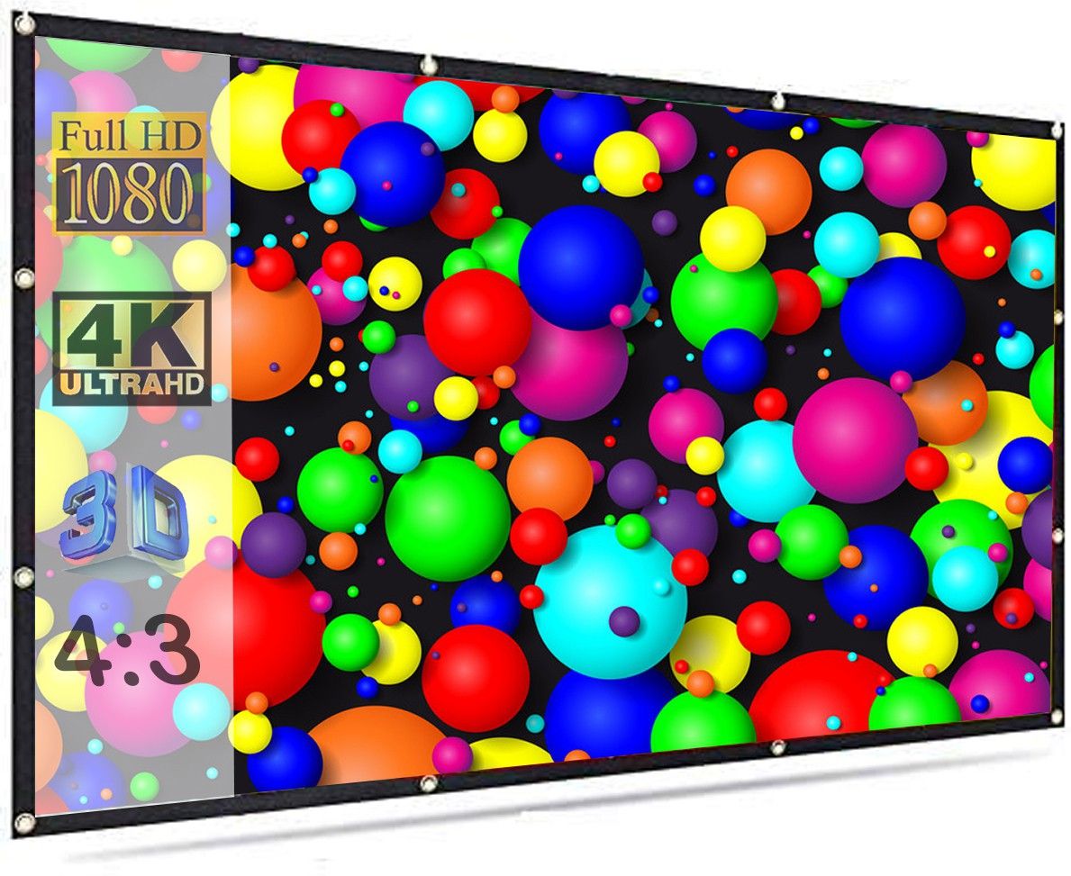Savsol Eyelet Foldable projector Screen 6 ft. (W) x 4 ft. (H) 84" Inch Diagonal Design 027 Projector Screen (Width 184 cm x 123 cm Height)-image-22