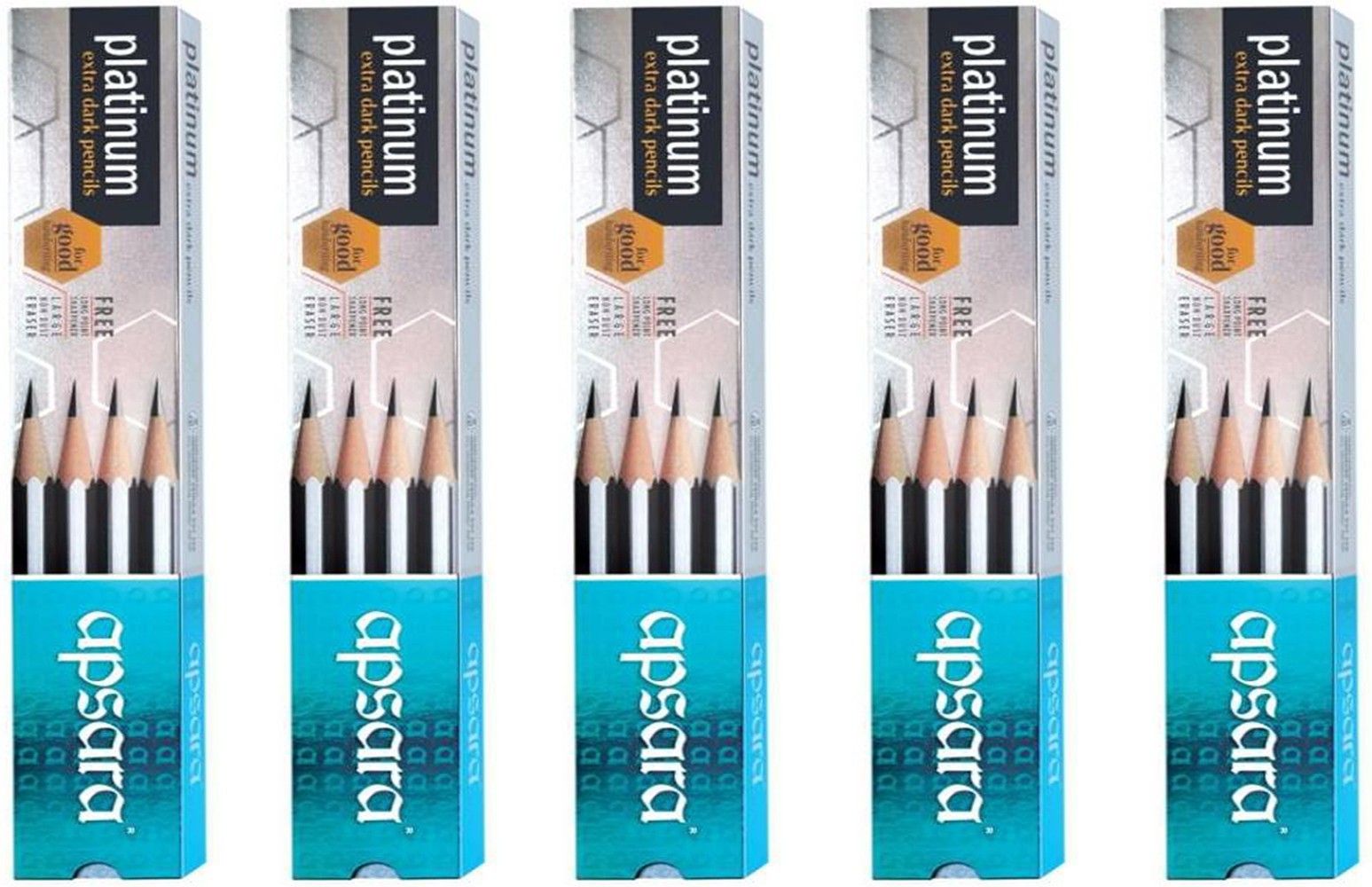 apsara PLATINUM EXTRA DARK PENCILS ( PACK OF 50 PENCILS + 5 SHARPENERS + 5 ERASERS ) Pencil-picture-29