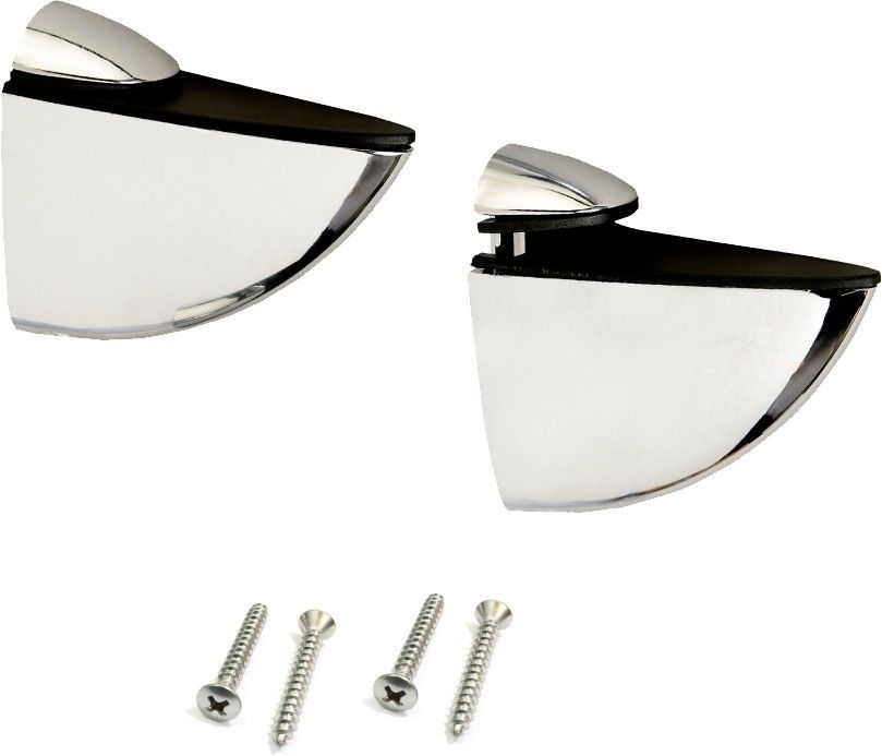 Adjustable Glass Shelf Bracket (Chrome Finish, Material-Zinc Alloy, Adjustable 5-18mm, Pack of 2 piece, BGC-GS-3) 6.45cm Shelf Bracket-image-5