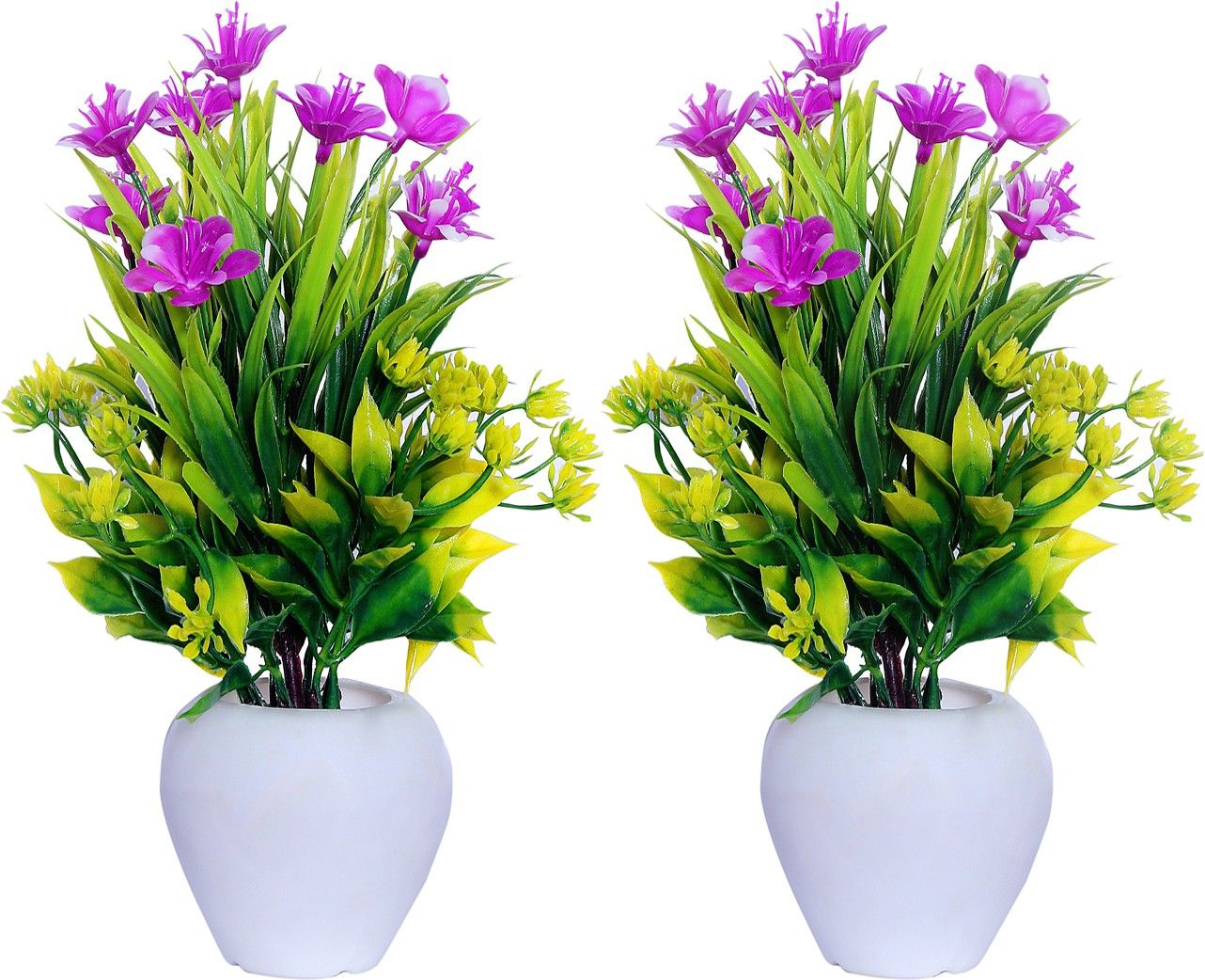 Artificial Flowers with Pot, Indoor Artificial Plants with Pot for Desk or Home Decor Artificial Green Plants for Décor, Home, Office, and Living Room Decoration-NG166 Artificial Plant with Pot-image-2
