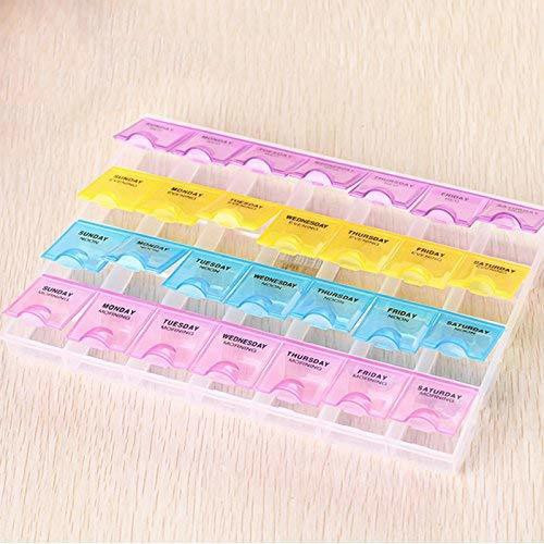 top select 28 DAYS 28 Days Pill Case- 4 Row 28 Squares Weekly 7 Days Tablet Box PACK OF 1 Pill Box image 1