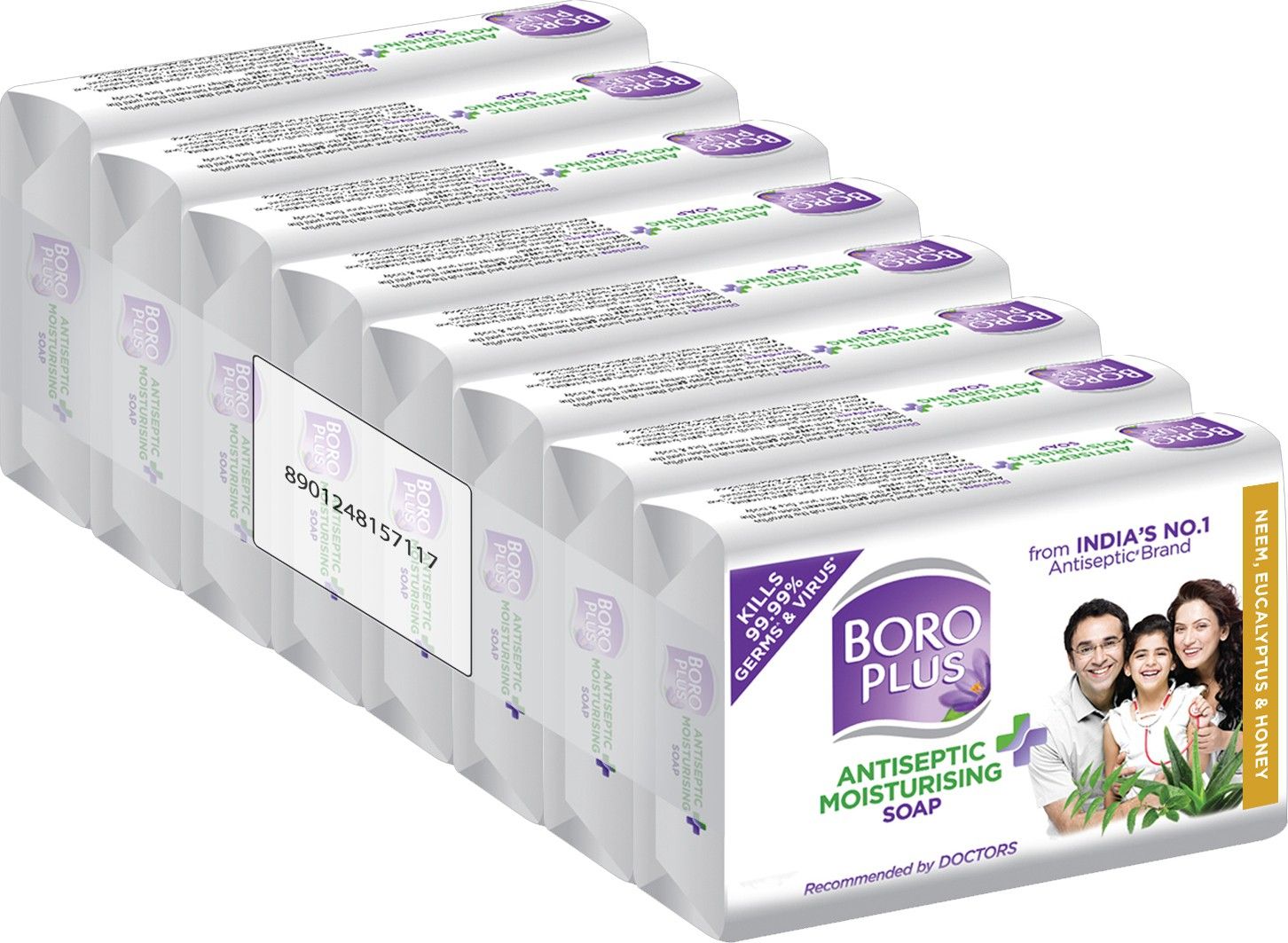 Antiseptic And Moisturising Toilet Soap With Neem,Eucalyptus And Honey| 125GEach