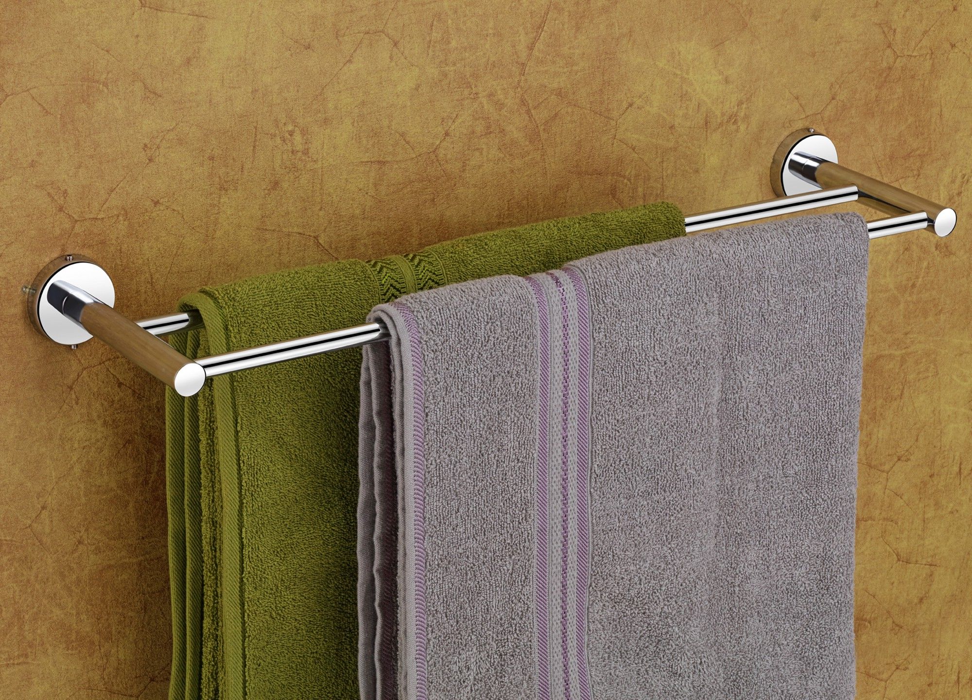 24 INCH DOUBLE TOWEL ROD CHROME FINISH 24 inch 2 Bar Towel Rod (Stainless Steel) 24 inch 2 Bar Towel Rod (Steel Pack of 1) Silver Towel Holder-image-47
