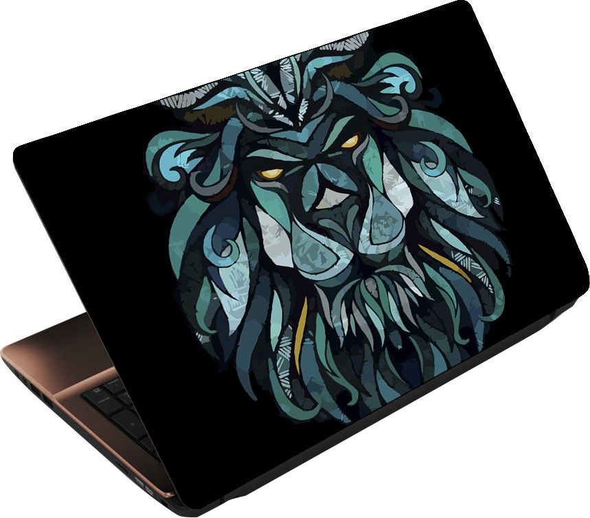 Anweshas Printed on 3M Vinyl Premium Quality HD UV Printed Bubble Free Easy to Install Laptop Skin Sticker - Lion Blue Art 3M Self Adhesive Vinyl Laptop Skin Compatible for 15.6 inch-image-13