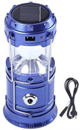 Rechargeable Night LED Solar Emergency Light Bulb Lantern Blue Plastic Hanging Lantern