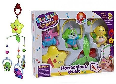 Rattle Set.Windup Sweet Cuddle Cot Cradle Musical Rattle 6 Pc Set Rattle-image-30