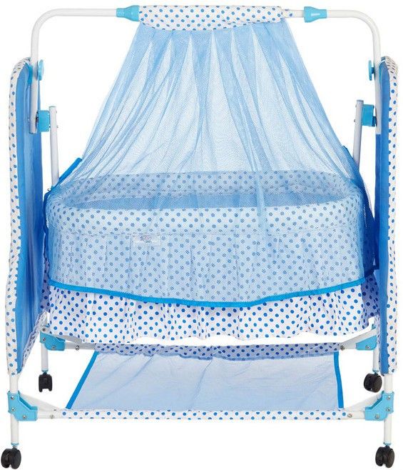 New Born Baby Swing Baby Cradle Baby Crib Baby Jhula with Mattress Pillow Adjustable Height and Mosquito Net  Bassinet