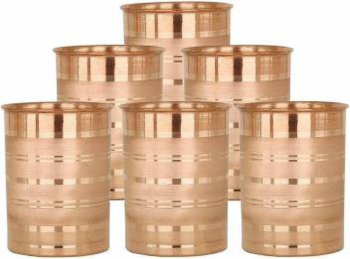 (Pack of 6) (Pack of 6) PLAIN COPPER GLASS-1 Glass Set (350 ml, Copper) Glass Set Water/Juice Glass-image-19
