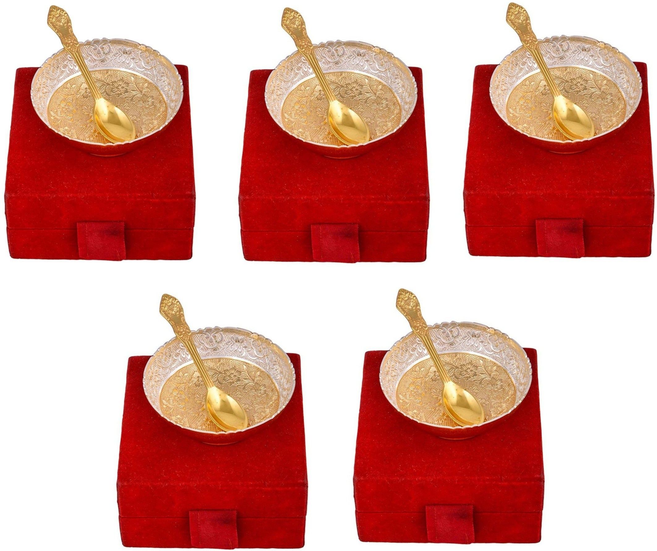 being nawab Pack of 5 Silver Plated Dinner Set-picture-16