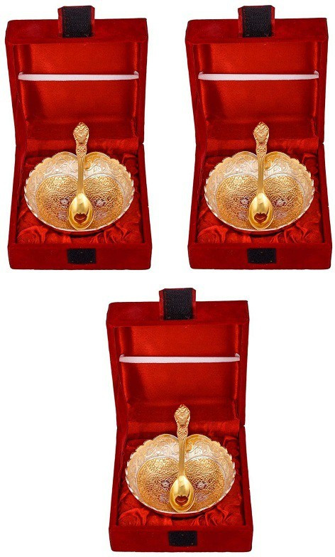 arsalan PAAN PATTA 4 INCH TWO TONE BOWL SET OF THREE Bowl Serving Set image 1