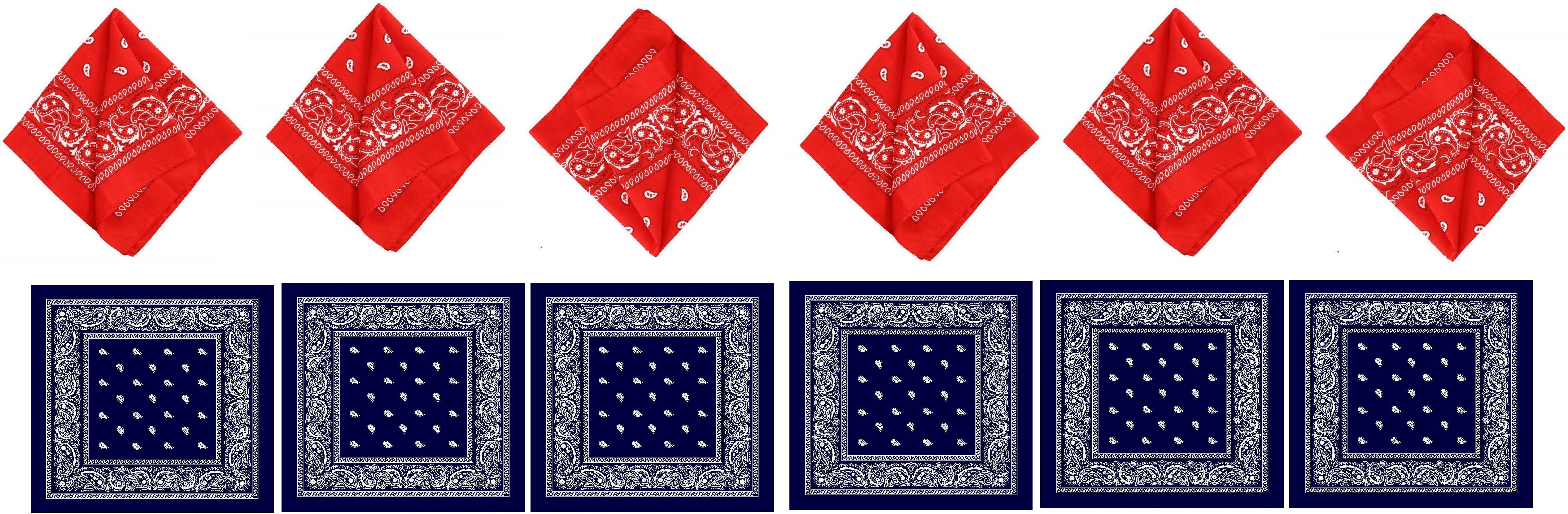 PAROPKAR Paisley 12 piece Cowboy Handkerchife Cotton Hanky ["Red","Blue"] Handkerchief-picture-26