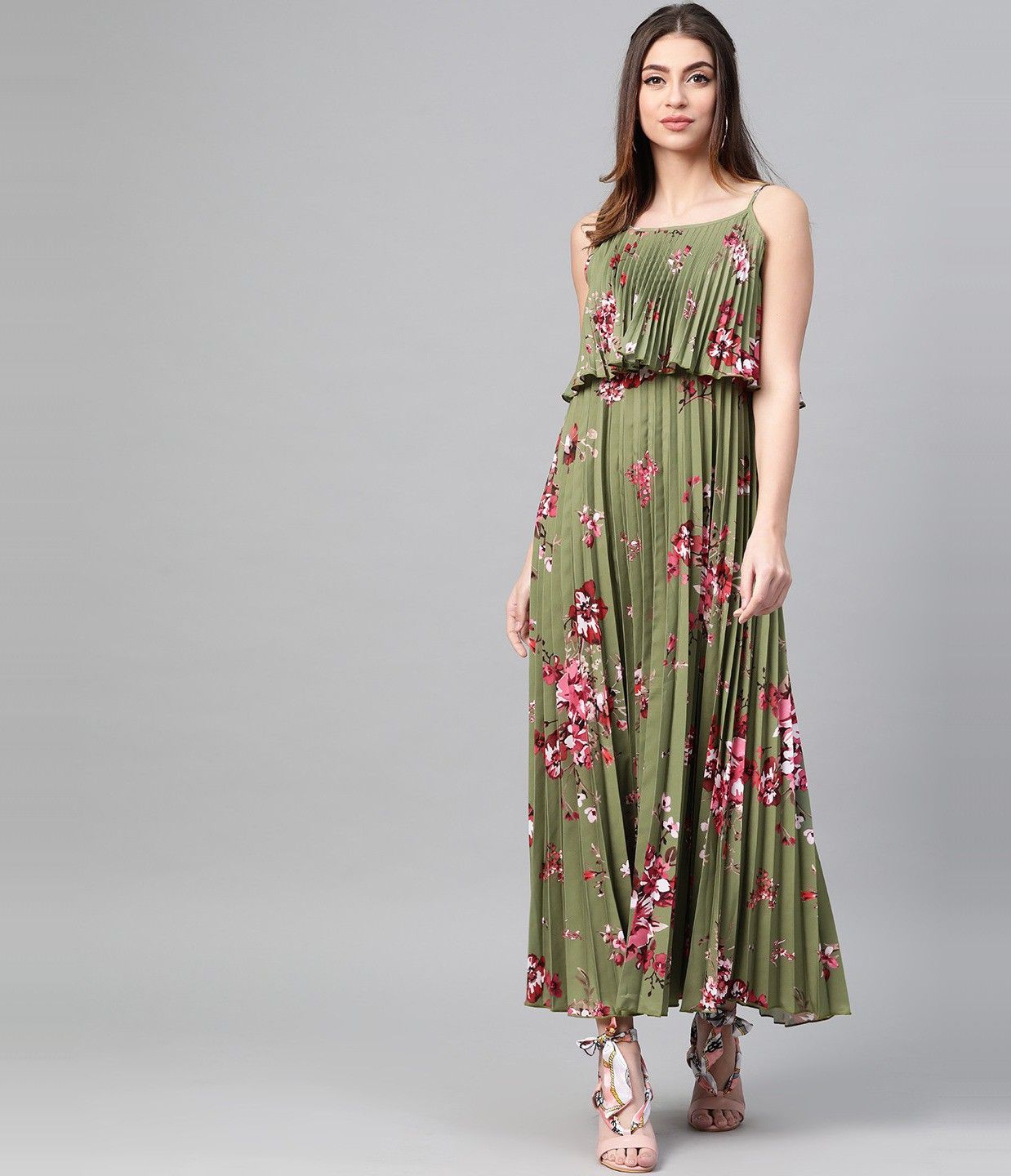 sassafras Women A-line Green, Pink, Black Maxi/Full Length Dress-picture-11