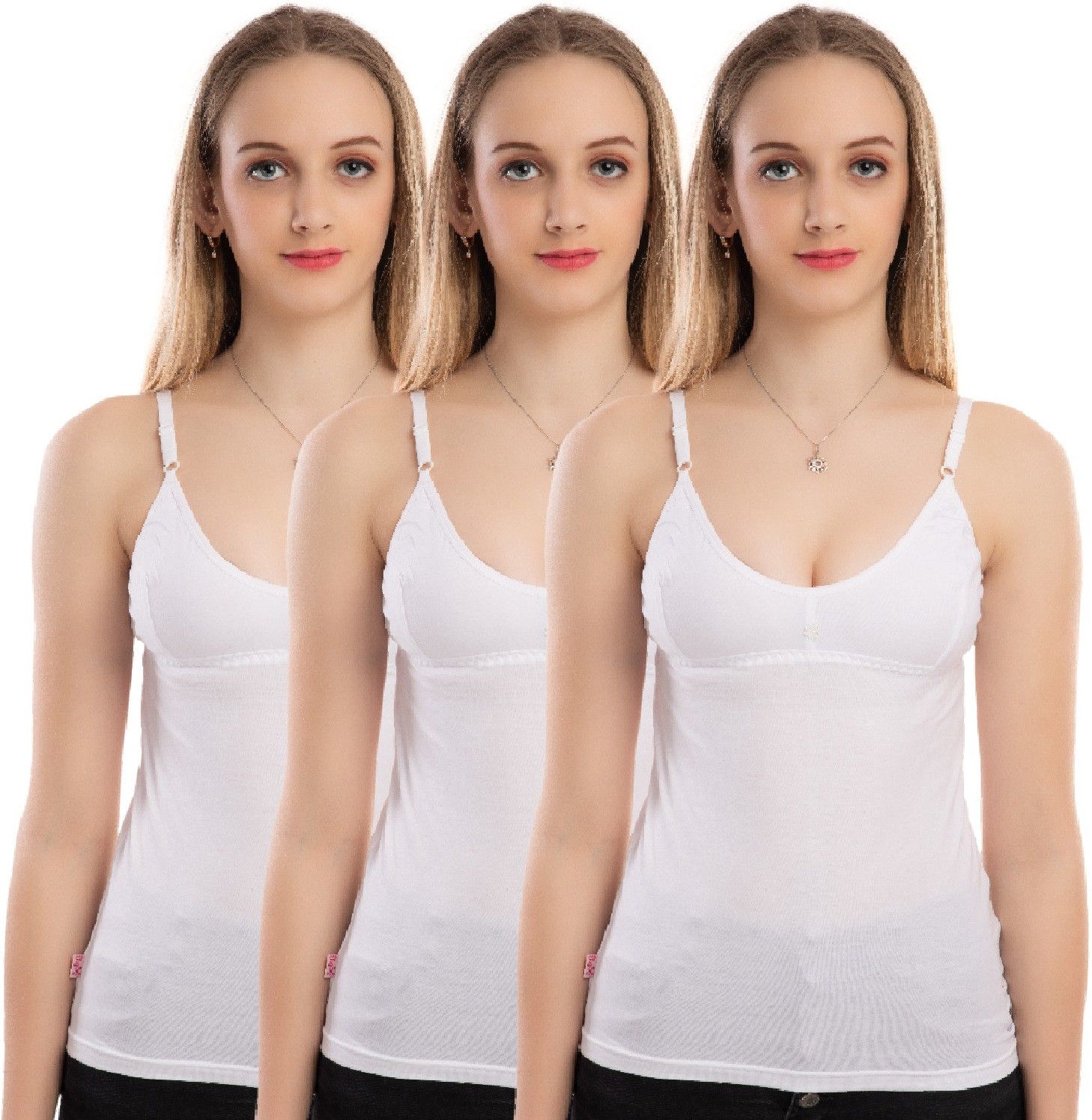 digsel cottons Women White Camisole-picture-17