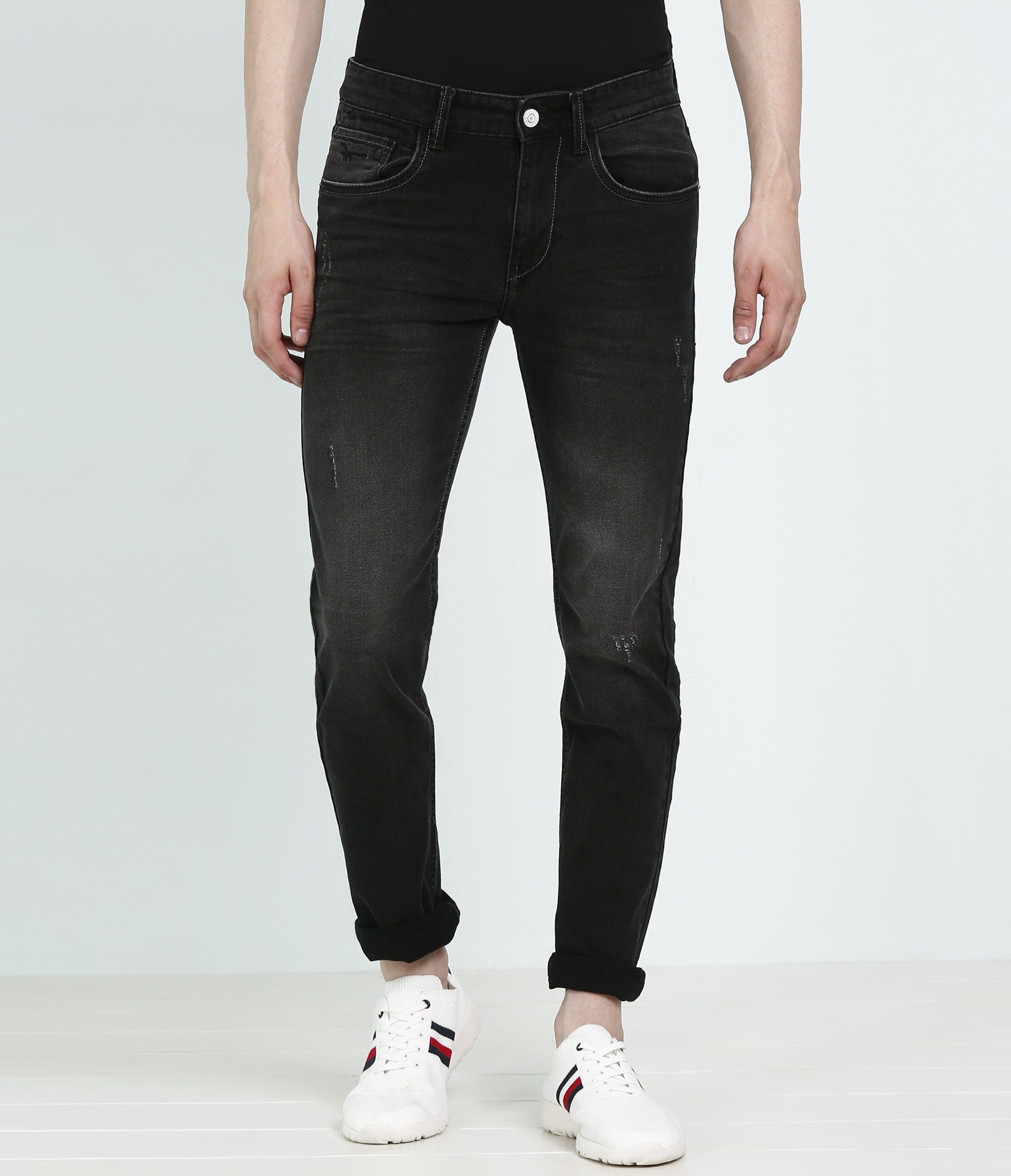 flying machine Men Slim Mid Rise Black Jeans-picture-15