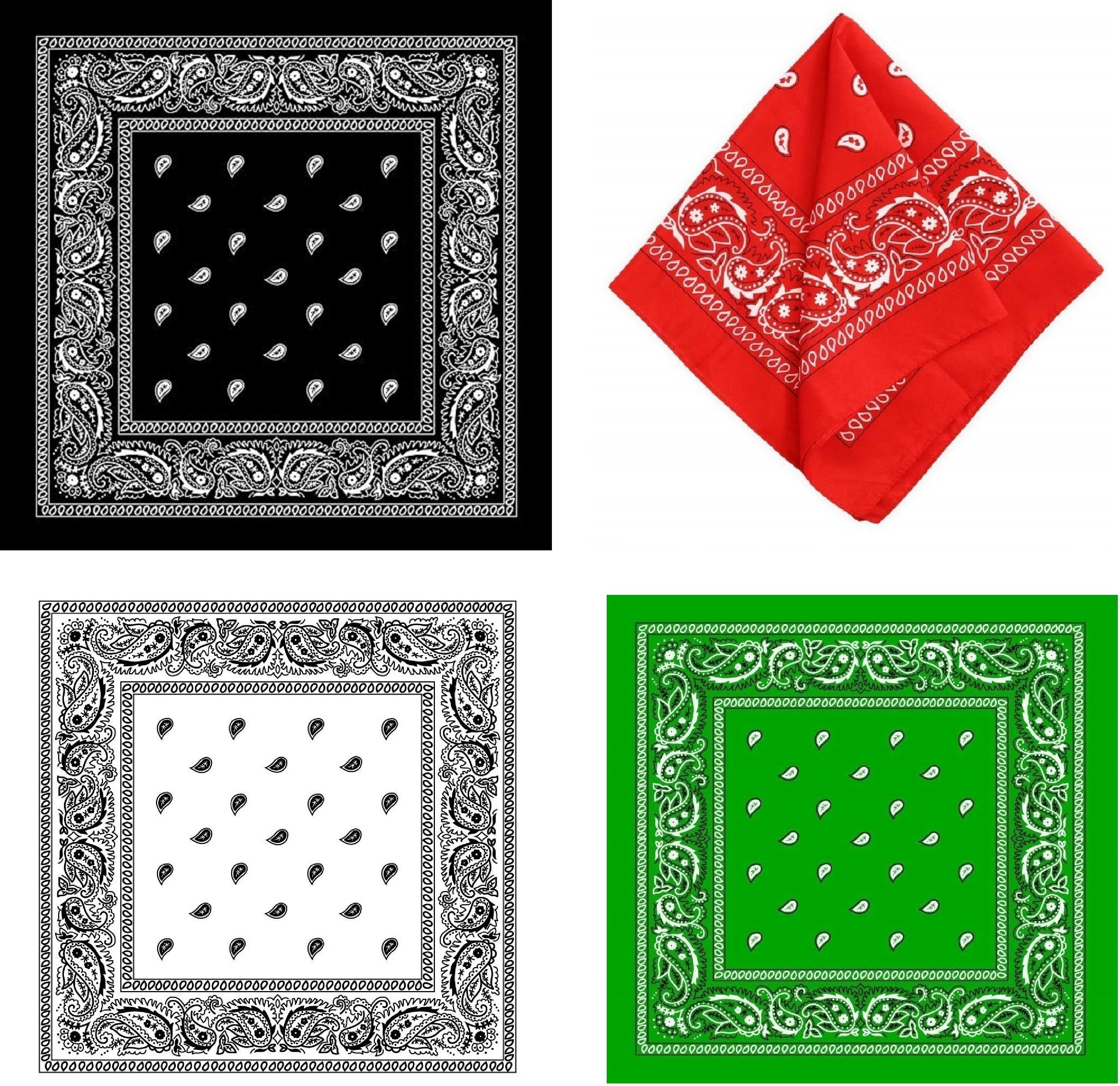 PAROPKAR Paisley Print Handkerchief ["Black","Green","White","Red"] Handkerchief-image-30