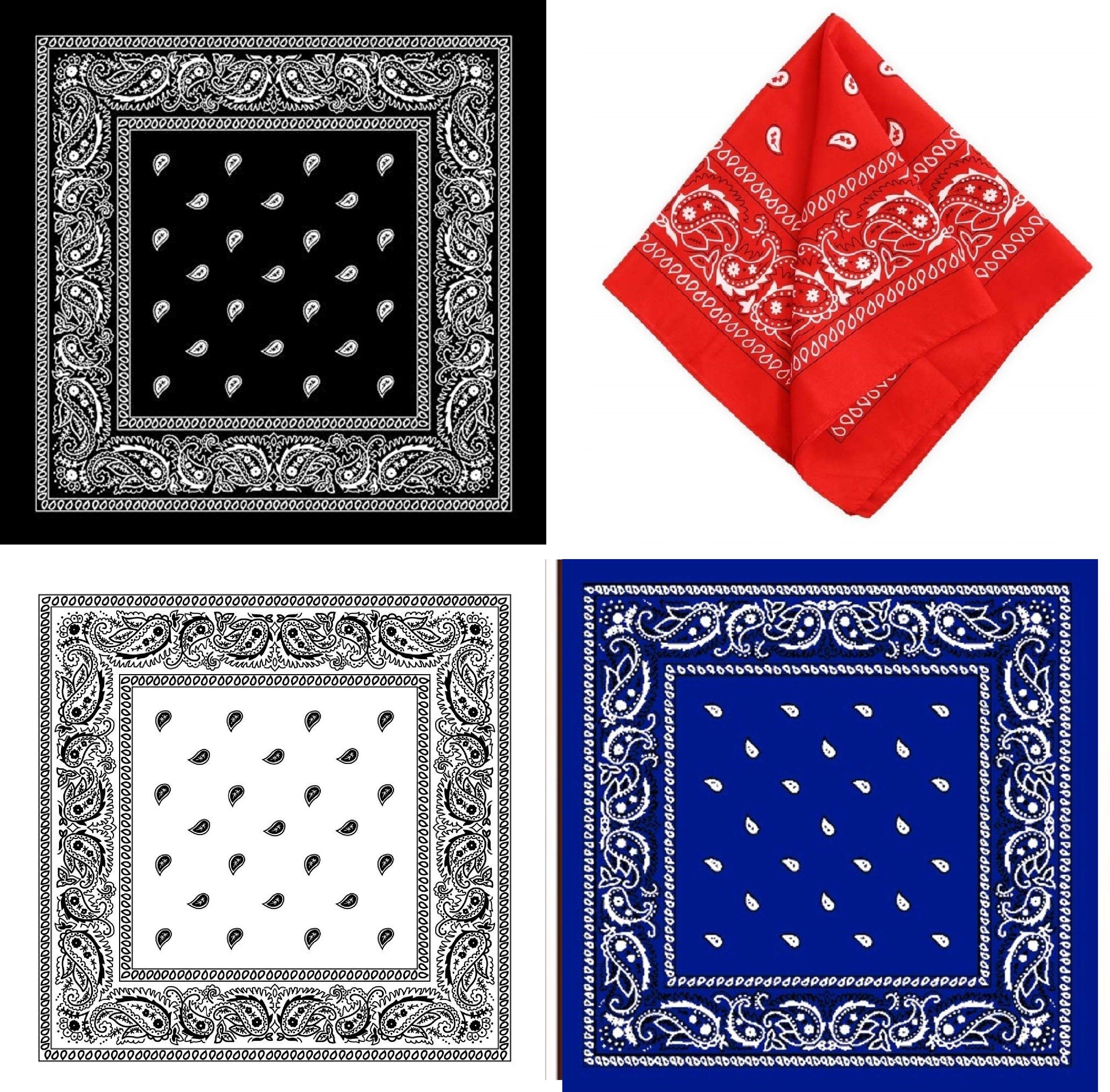 PAROPKAR Paisley Print Handkerchief ["Black","Royal Blue","White","Red"] Handkerchief-image-2