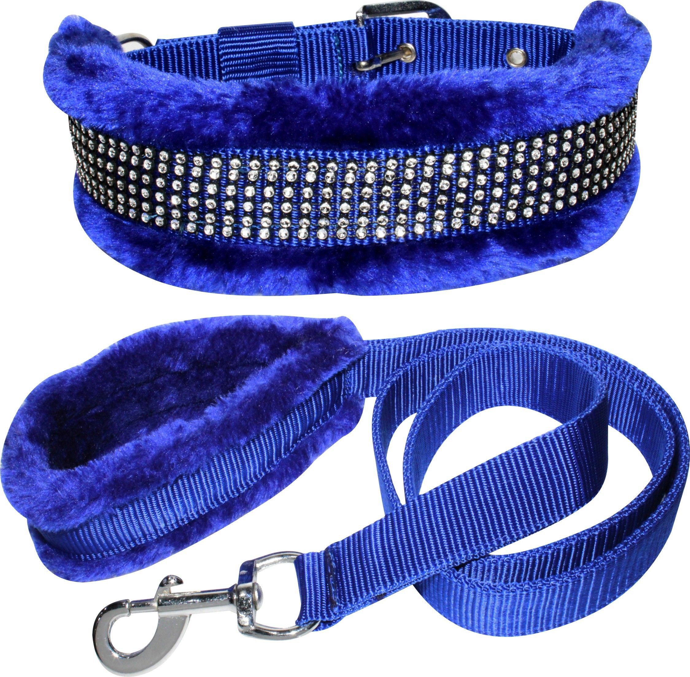 body building Dog Belt Combo of 1.25 inch Blue Feather Padded Dog Collar with Dog Leash Soft Handle Feather Padded Dog Collar & Leash-picture-11
