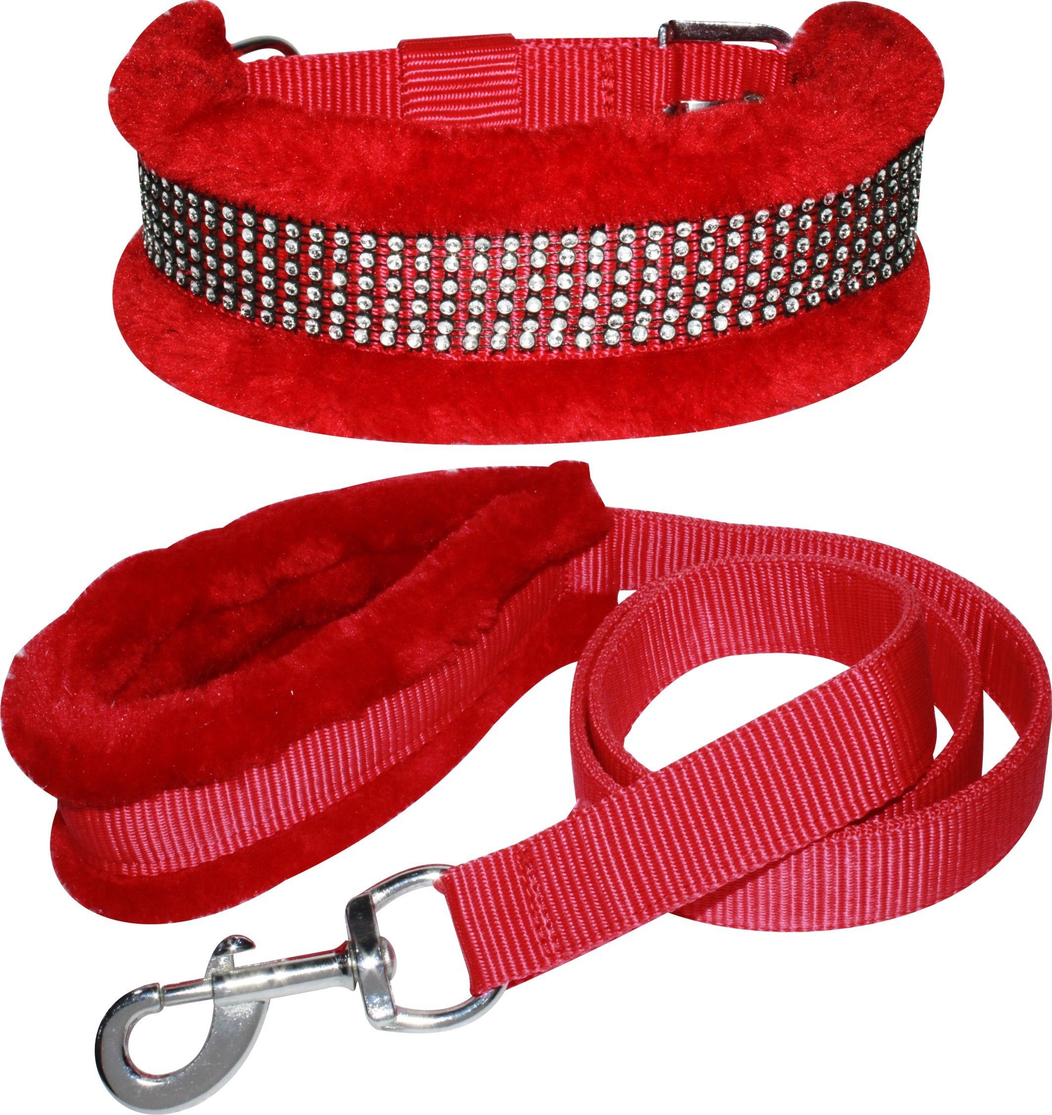 body building Dog Belt Combo of 1.25 inch Red Feather Padded Dog Collar with Dog Leash Soft Handle Feather Padded Dog Collar & Leash-picture-13