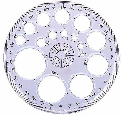nightstar Protractor 360 Degrees Full Round with Circle Stencils 1 Pc Ruler image 1