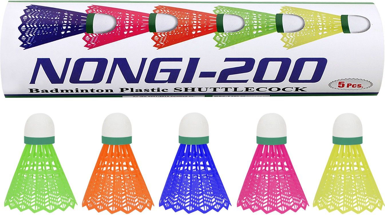nongi Plastic Badminton Shuttle cock Plastic Shuttle - Multicolor-picture-19