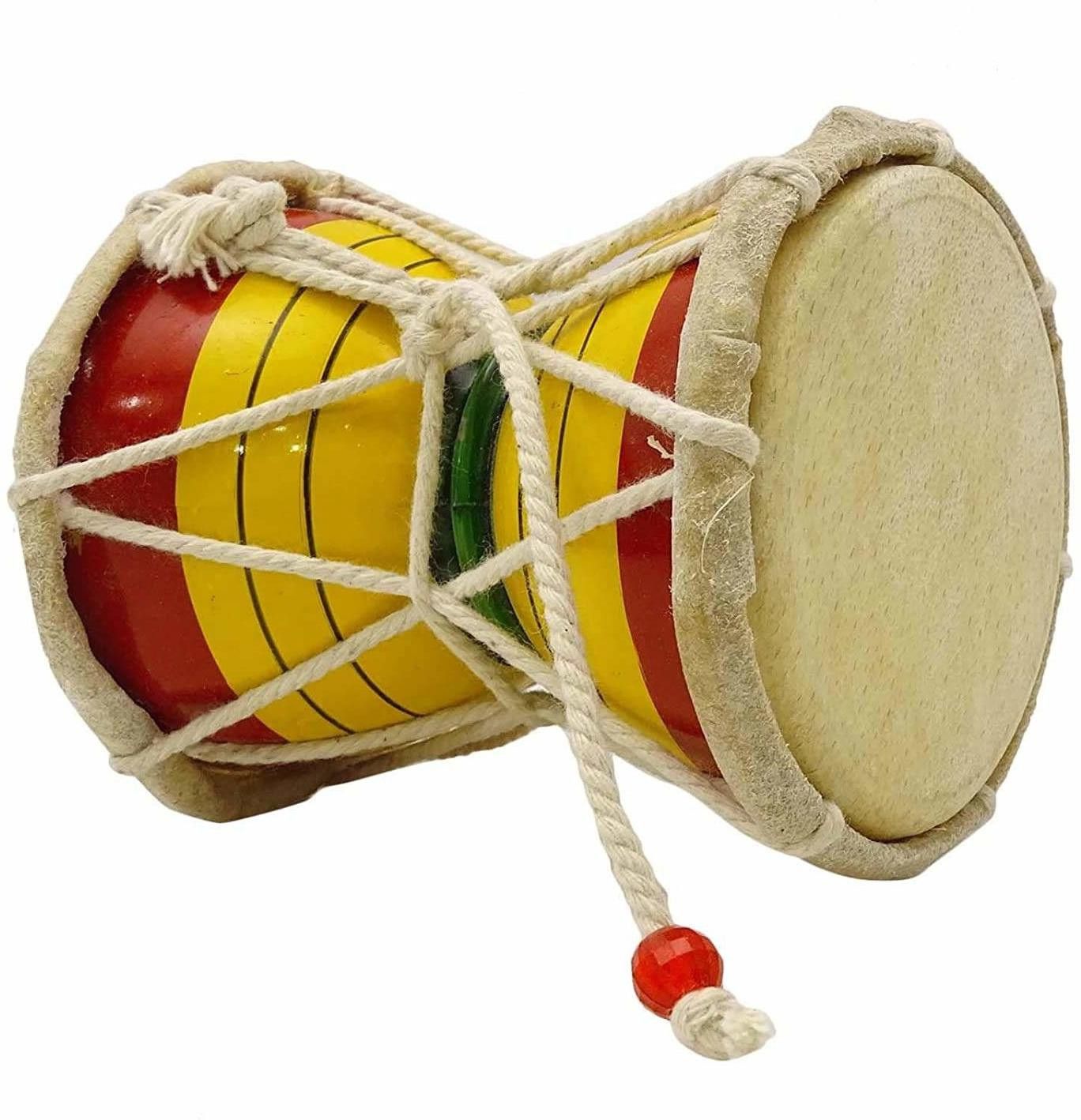 nawani Damaru Meditation Kirtan Shiv Damroo Percussion, Size - 12/10 cm Damaru