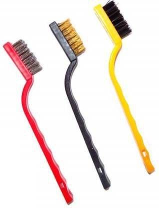 Set of 3 Pc Mini Wire Brush, Household Cleaning Tool With Brass, Nylon, Stainless Steel Bristles | Ideal For Rust Removing, Gas Burner Cleaning, Stove Cleaning, Jewellery Cleaning, Metal Rust & Corrosion Removing, Slag, Paint Removing Handle Scratch Brush-image-16