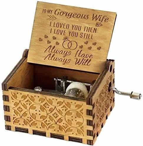 eitheo Wooden Hand Cranked Collectable Engraved Vintage Music Box - Gorgeous Wife-picture-21