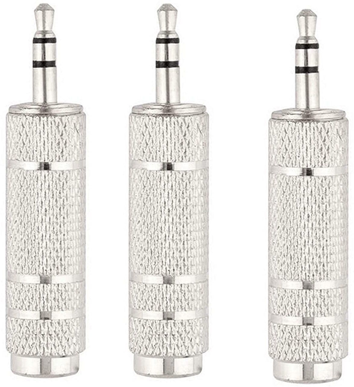 lipiworld 3.5mm Stereo Male to 6.3mm Stereo Female Adapter Converter Plug Jack -Silver (Pack-3) 6.35mm to 3.5mm audio adapter is designed to connect your smartphones, tablets, iPod, MP3 or headphones with standard 3.5mm 1/8 inch to most pro audio and home audio equipment, such as amplifiers, mixing console, home theater devices, amplifiers or AV receivers.-picture-10