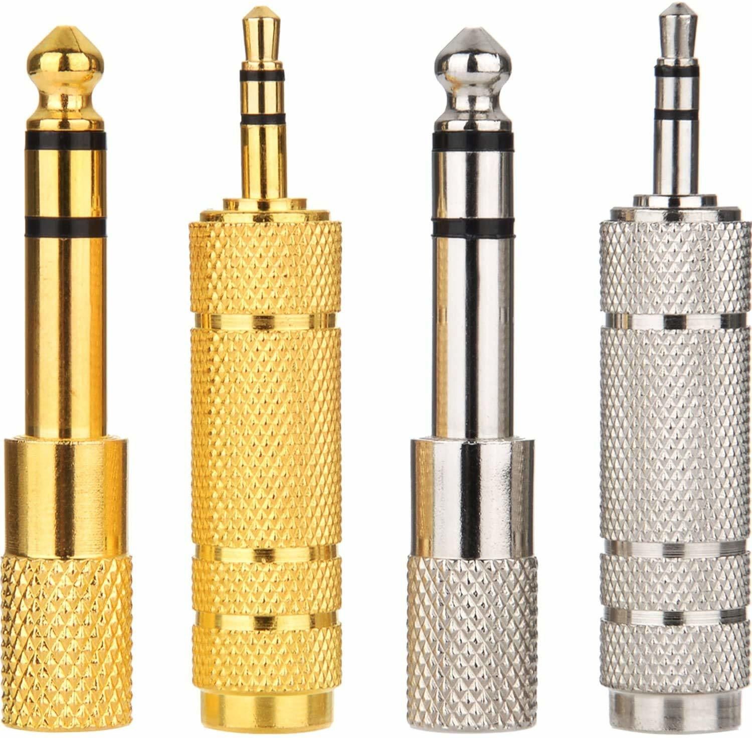 4 Pieces Headphone Adapter 6.35mm Male to 3.5mm Female and Audio Stereo Plug 3.5mm Male to 6.35mm Female (Available Color) connect your smartphones, tablets, iPod, MP3 or headphones with standard 3.5mm 1/8 inch to most pro audio and home audio equipment, such as amplifiers, mixing console, home theater devices, amplifiers or AV receivers.-image-24