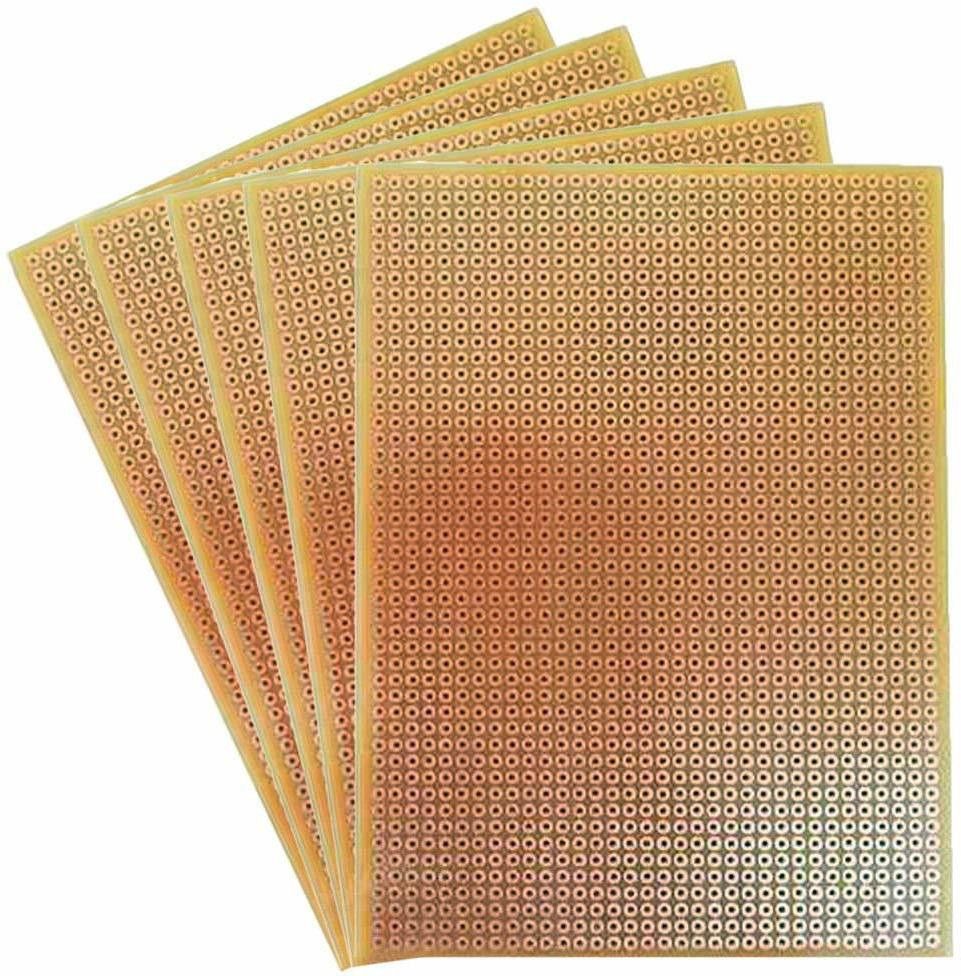 General Purpose PCB Perforated Zero PCB Test Board (6 x 4-Inch) -5 Pieces Power Supply Electronic Hobby Kit