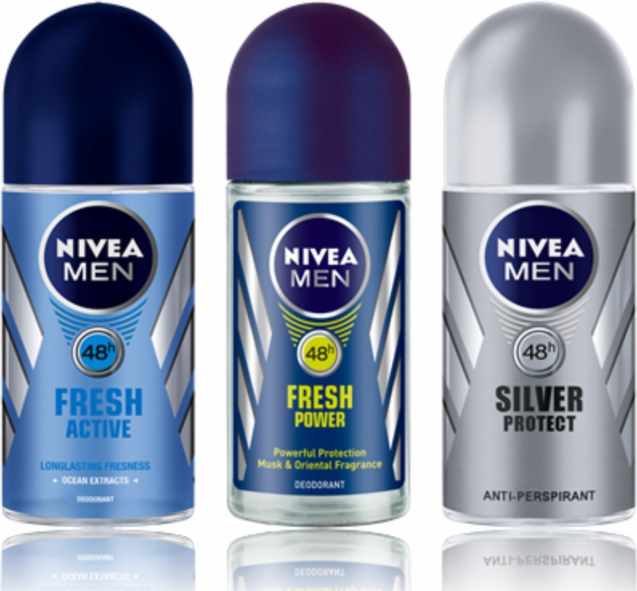 nivea Fresh Active,Fresh Power,Silver Protect Deodorant Roll-on - For Men image 1