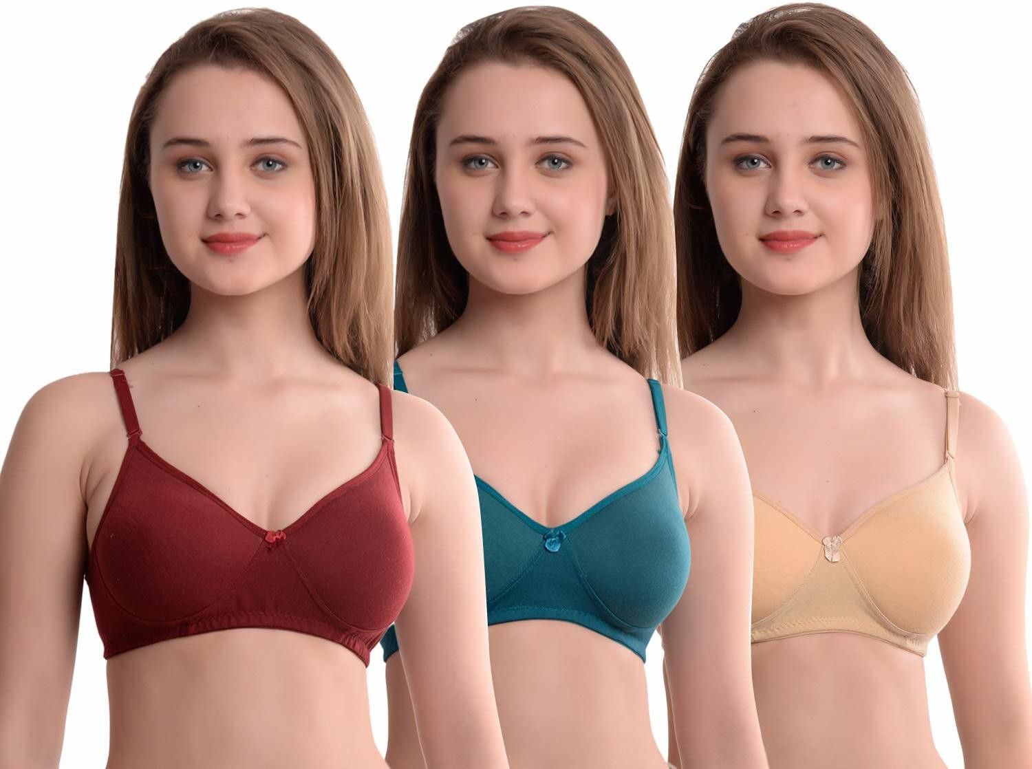 Pack of 3 Women T-Shirt Non Padded Bra