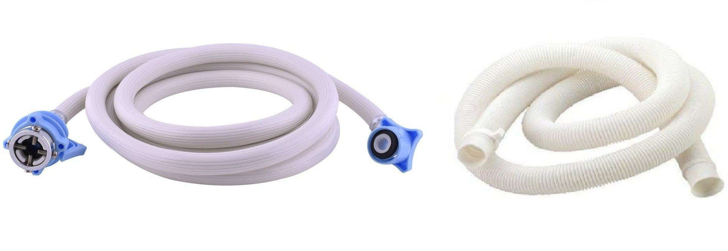 new ware 3 Meter Washing machine Hose Inlet pipe With Outlet Pipe For Drain/Extension/Outlet Hose Pipe For Top Loading Fully Automatic Washing Machine Pipe (Inlet+Outlet Combo) Size-Both 3 Meter Hose Pipe image 1