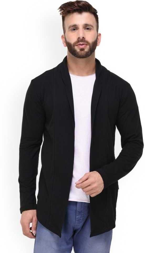 Men Full Sleeve Black Shrug