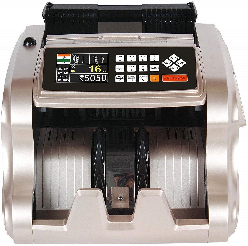 HANUTECH Heavy Duty Mix Note Value Counting Machine For All New & Old Denomination INR 10,50,100,200,500,2000 With Talking System & Colored LCD Display MG/UV/IR Counterfeit & Fake Currency Detector Counting Speed 1000 Notes/Minutes Note Counting Machine-picture-48