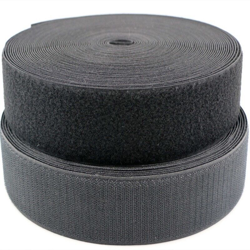 Velcro 5 Meter (50mm 2 Inch) Hook + Loop Fastener tape roll strips Used in Sofas Backs, Footwear, Pillow Covers, Bags, Purses, Curtains etc. (5Meter Black) Sew-on Velcro