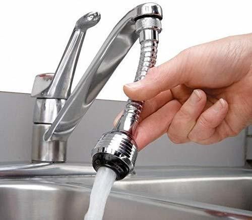 urbo Flex Kitchen Flexi Tap, 360 Anti-Splash Water Saving Nozzle, Flexible Faucet Sprayer, Water Extender for Kitchen & Bathroom (6”, Chrome) Faucet Nozzle-image-4