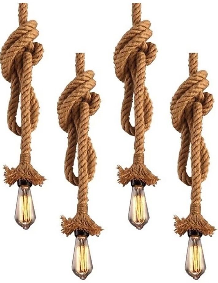 LIGHTING JUTE ROPE HANGING LAMP(BULB NOT INCLUDED) Pendants Ceiling Lamp-image-38
