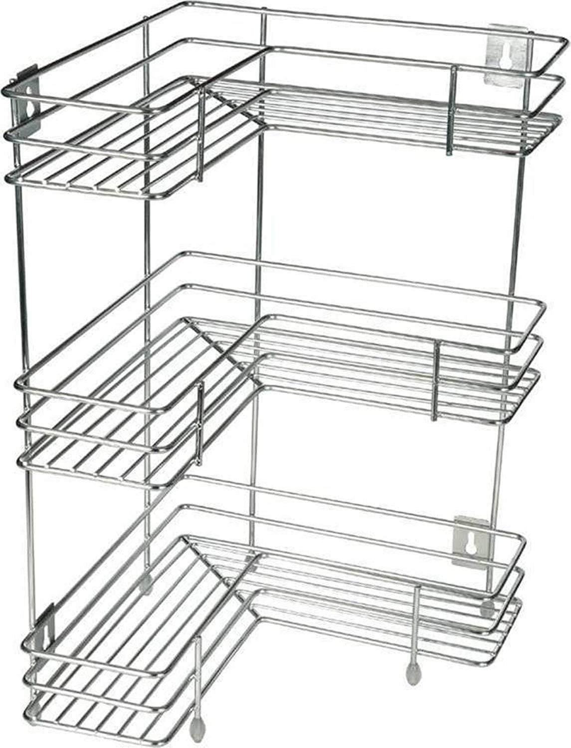Utensil Kitchen Rack Stainless Steel 3 Layer L-Shape Corner Stand for kitchen Rack Utensil Kitchen Rack Steel-image-9